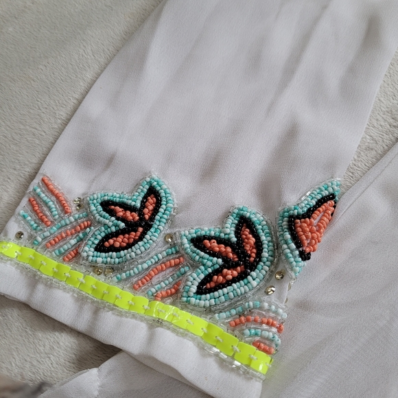 LUCKY & COCO Women's Sheer Beaded Cover Up - Picture 8 of 11